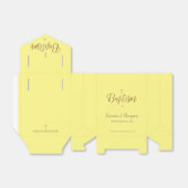 Ballotins Croix d'or jaune personnalisé Merci baptême (Déplié)