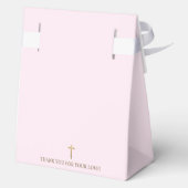 Ballotins Croix d'or rose Faux Script Ballotin Baptême (Verso)