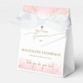Ballotins Croix d'or rose Merci première communion fille (Verso)