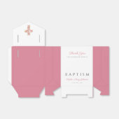 Ballotins Croix florale rose mignonne Baptême religieux (Déplié)