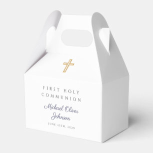 Ballotins Croix religieuse bleu marine Première communion de