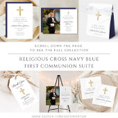 Ballotins Croix religieuse bleu marine Première communion de
