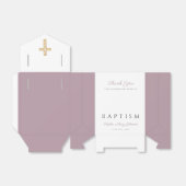 Ballotins Croix Religieuse Écriture Violette Fille Baptême (Déplié)