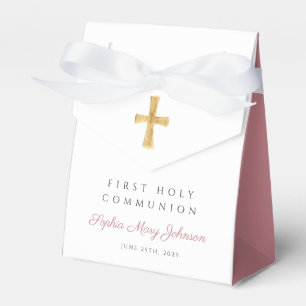Ballotins Croix religieuse fille rose première communion