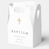 Ballotins Croix Religieuse Vert Sauge Script Baptême (Ouvert)