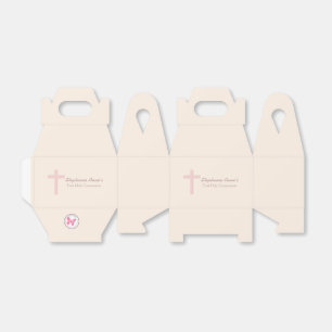 Ballotins Croix rose pastel communion
