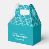 Ballotins Croix sur la première communion bleu paon (Arrière)