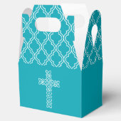 Ballotins Croix sur la première communion bleu paon (Ouvert)