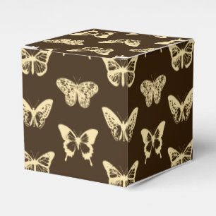 Ballotins Croquis de papillon, beige sur marron chocolat