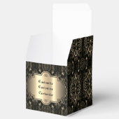 Ballotins Cube Abstrait Floral Noir Et Or (Ouvert)