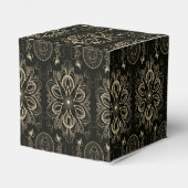 Ballotins Cube Abstrait Floral Noir Et Or (Arrière)