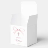 Ballotins Cube de baptême à l'arc rose aquarelle (Ouvert)