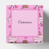 Ballotins Cube de petits gâteaux roses et blancs (Haut)