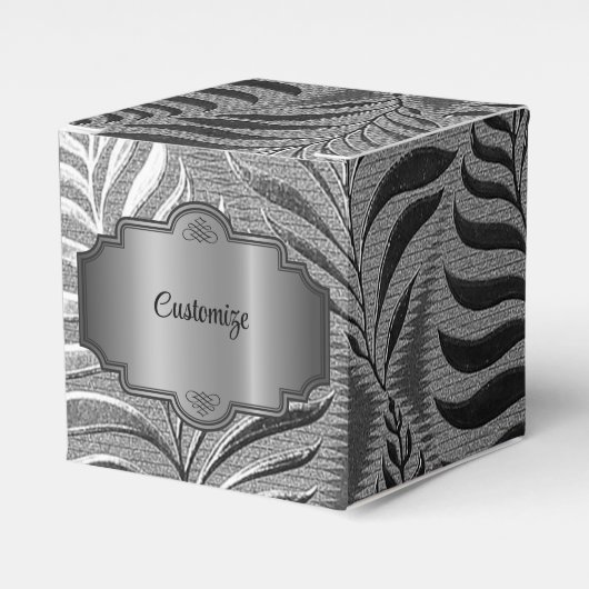 Ballotins Cube Motif Feuille Argent (Verso)