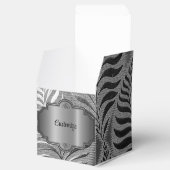 Ballotins Cube Motif Feuille Argent (Ouvert)