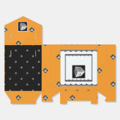 Ballotins Cube Pyramide noir blanc orange (Déplié)