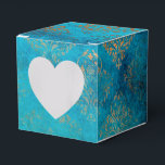 Ballotins Cuivre grunge patine et turquoise<br><div class="desc">Boîte à cadeaux étincelante à motif damassé sarcelle et cuivre vintage.</div>