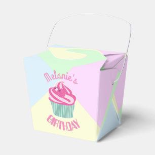 Ballotins Cupcake d'anniversaire rose personnalisé
