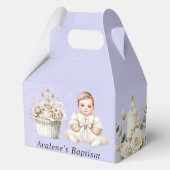 Ballotins Cupcake de Croix Blanche avec Baptême de Fille (Recto)