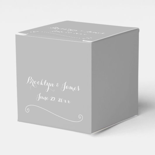 Ballotins Custom Elegant Grey Blanc Mariage Faveur Boxes (Verso)
