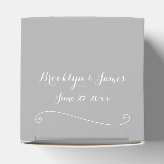 Ballotins Custom Elegant Grey Blanc Mariage Faveur Boxes (Haut)