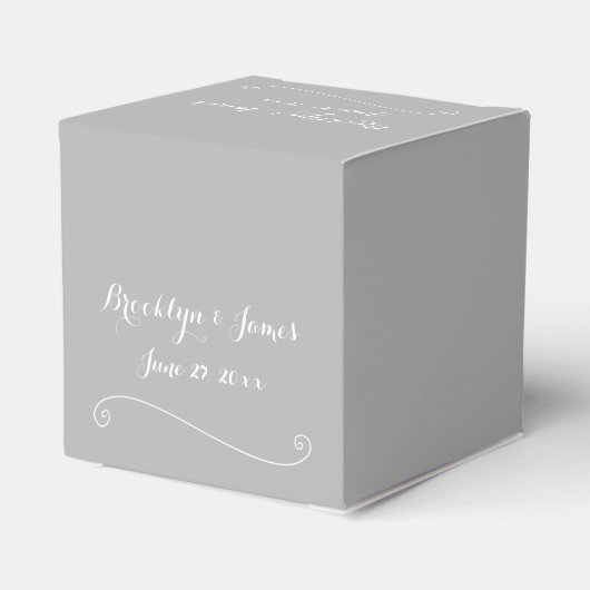 Ballotins Custom Elegant Grey Blanc Mariage Faveur Boxes (Arrière)