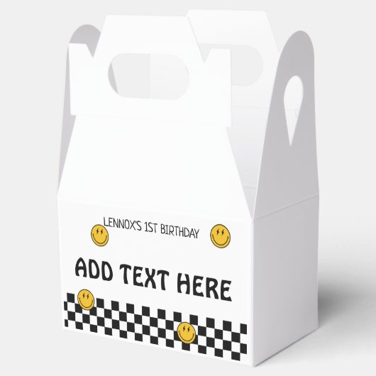 Ballotins Custom One Happy Dude 1st Birthday Gable Box (Ouvert)