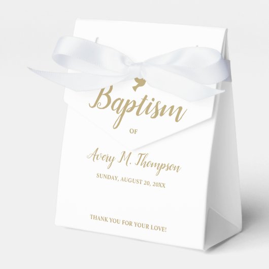 Ballotins Custom Pure blanc or teint colombe Script Baptême (Verso)