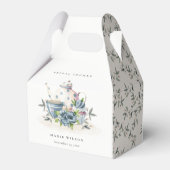 Ballotins Cute Aqua Blue Floral Cups Fête des mariées (Arrière)