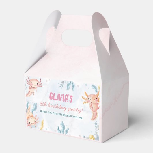 Ballotins Cute Axolotl Fille Ballotin de fête d'anniversaire (Verso)