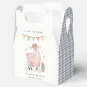 Ballotins Cute bleu Plaid Cactus Boho Llama Baby shower (Ouvert)