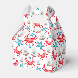 Ballotins Cute Blue Coastal Seaside Crab & Shell Motif