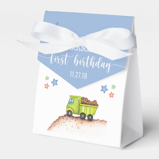Ballotins Cute Blue Green Camion Fête d'anniversaire (Verso)