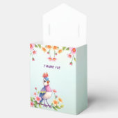 Ballotins Cute Blue Pink Bird Floral Favor Box (Ouvert)