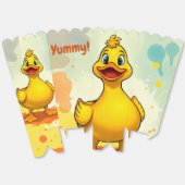 Ballotins Cute Canard Jaune Anniversaire Popcorn Box (Déplié)