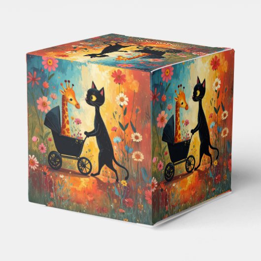 Ballotins Cute Cat Giraffe Favor Box (Arrière)