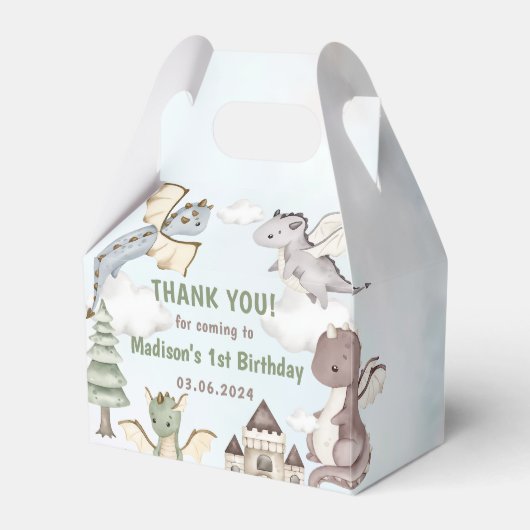 Ballotins Cute Dragon 1ère fête d'anniversaire (Verso)