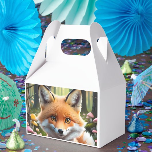 Ballotins Cute Fox avec arc vert et rose (Fête)
