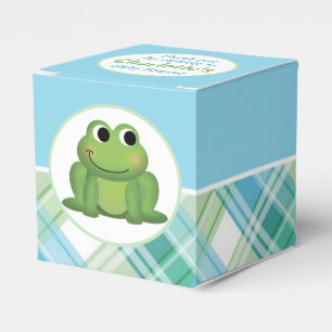 Ballotins Cute Frog Blue Green Plaid Ballotin personnalisé