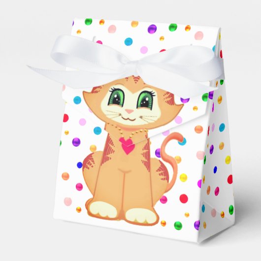 Ballotins Cute Ginger Tabby Kitty Chat & Confetti Merci (Verso)