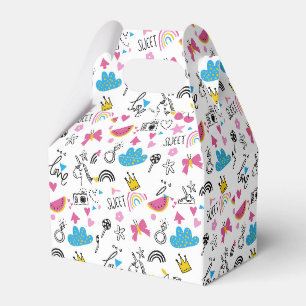 Ballotins Cute Girly Whimsical Arc-en-ciel coloré Illustré