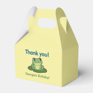 Ballotins Cute Green Frog Birthday Party Favor Boxes