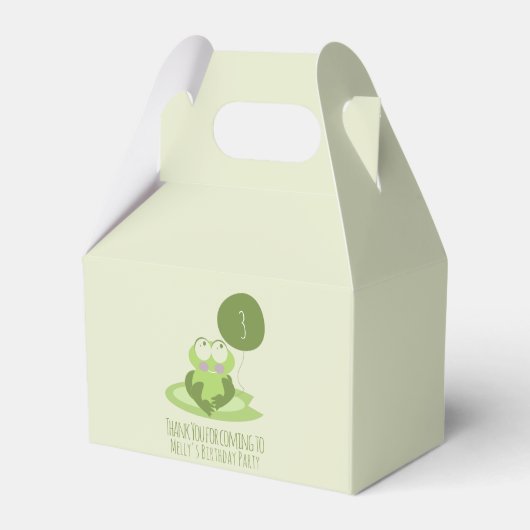 Ballotins Cute grenouille Anniversaire Merci de ballon vert (Verso)