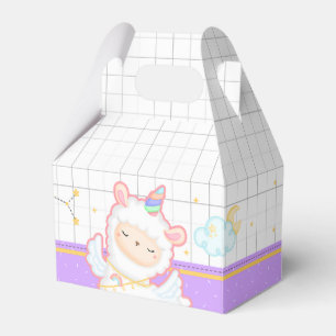 Ballotins Cute Llama Unicorn Rainbow Party Favoriser Box