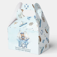 Cute Nautical Blue Boat Teddy Bear Boat Baby showe
