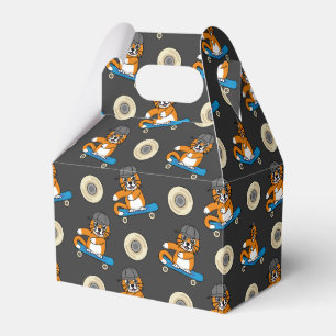 Ballotins Cute Orange Chat sur Skateboard Cartoon