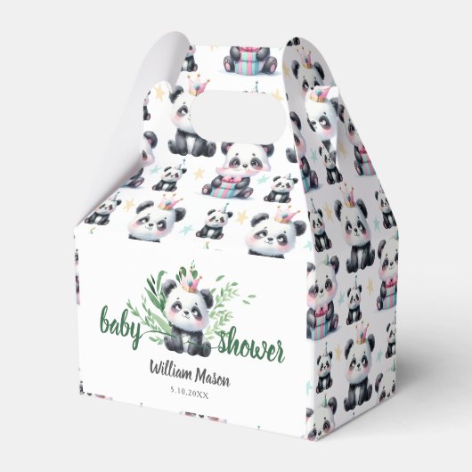 Ballotins Cute Panda Ours Baby shower Verdure (Verso)