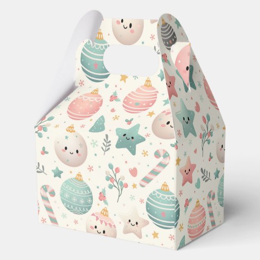 Ballotins Cute Pastel Christmas Pattern Ornaments and Stars (Verso)