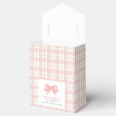 Ballotins Cute Pastel Pink Plaid En vichy Bow Baby shower (Ouvert)