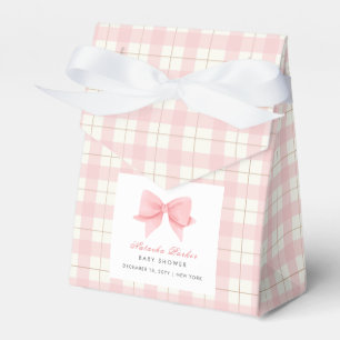 Ballotins Cute Pastel Pink Plaid En vichy Bow Baby shower